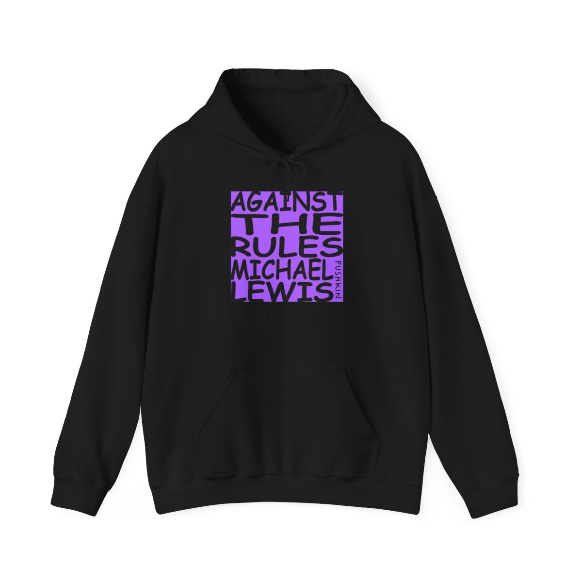 Against the Rules Michael Lewis Hoodie | Text Block Graphic Hoodie | Against The Rules Podcast - alternate angle 2, merchandise