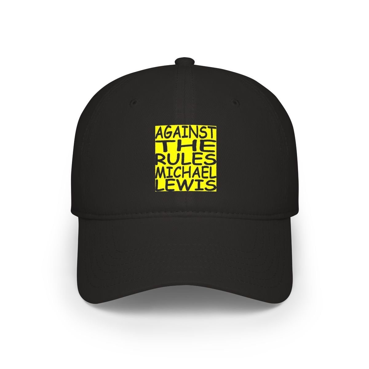 Against the Rules Michael Lewis Cap | Embroidered Yellow Text Baseball Cap | Against The Rules Podcast